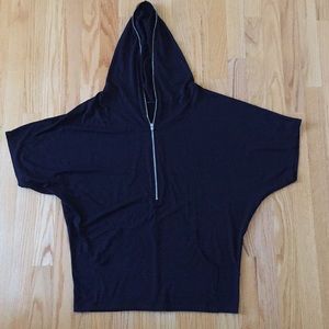 Bat Wing Full Hood Zipper Sweater w/ Pockets